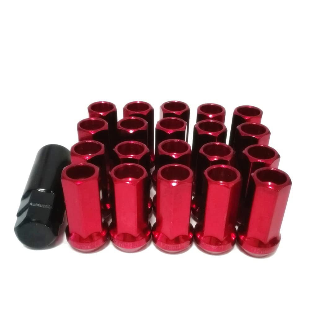 Red Open End Alloy Steel Wheel Lug Nuts, 20 Piece Set V35767