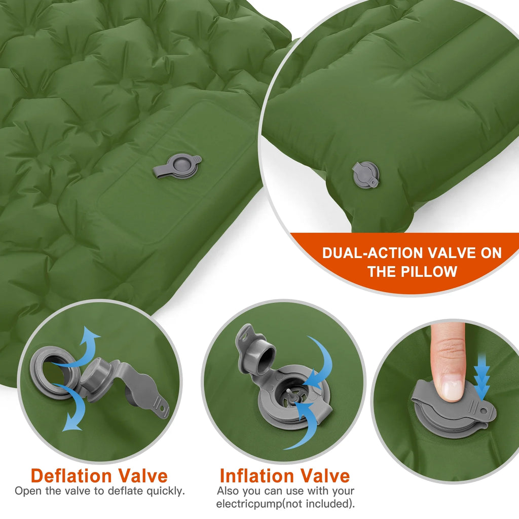Ultralight Inflatable Camping Sleeping Pad with Pillow and Built in Pump T938387