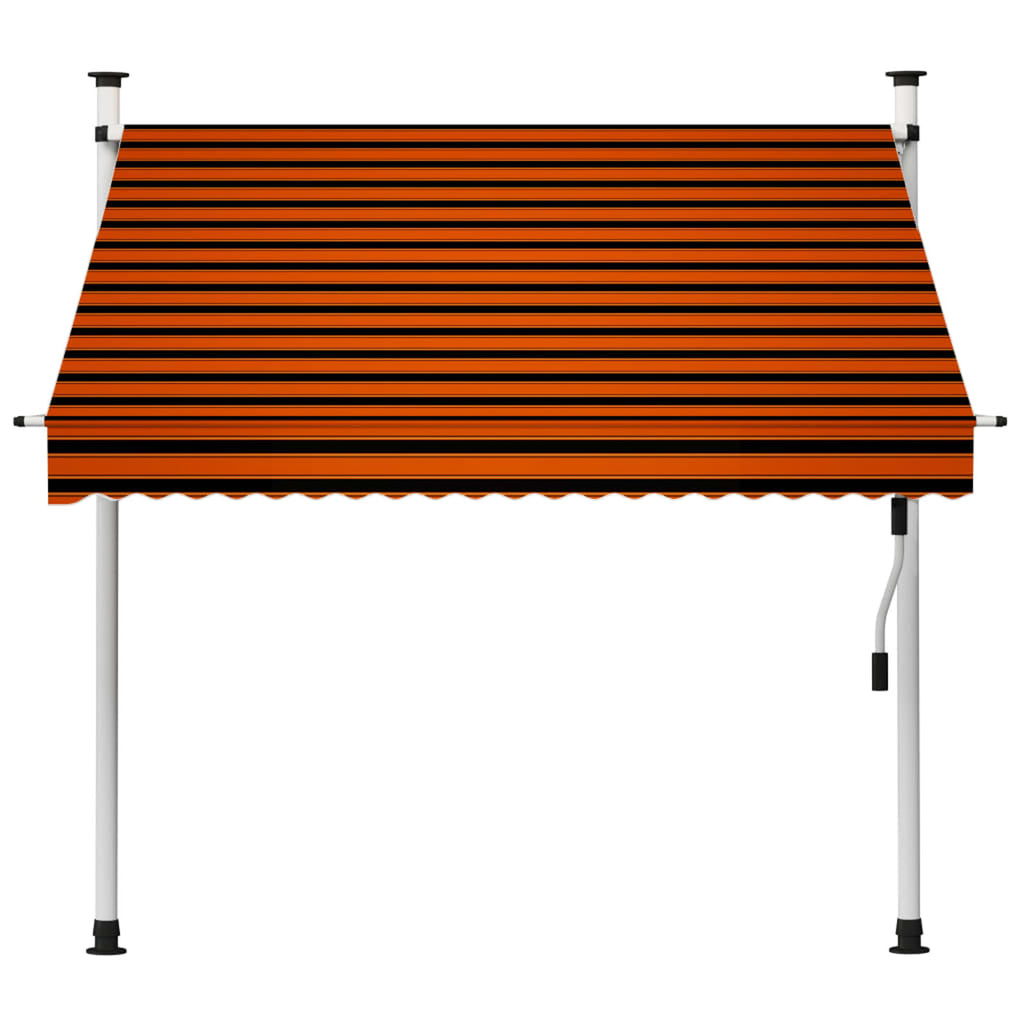 Manual Retractable Awning 78.7" Orange and Brown X935957