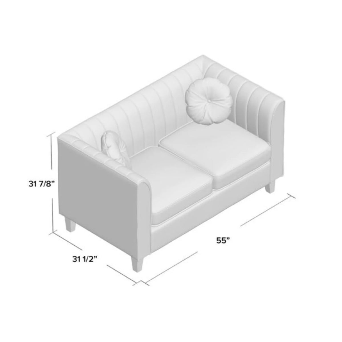 Velvet Loveseat - Black M285
