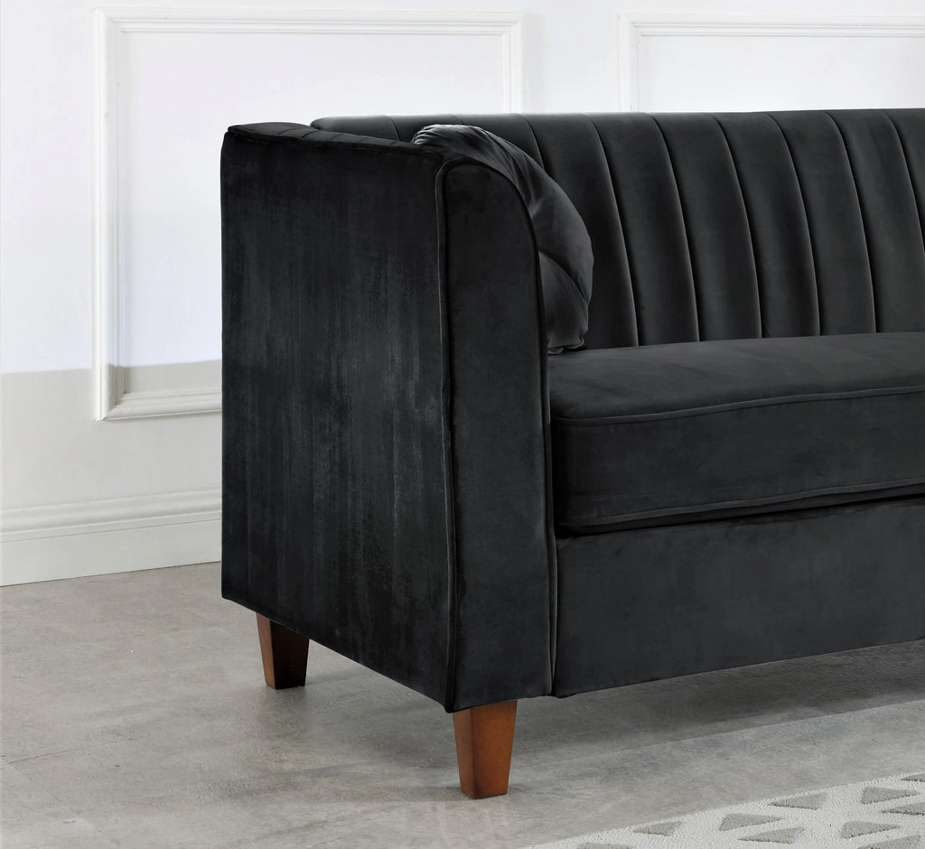 Velvet Loveseat - Black M285