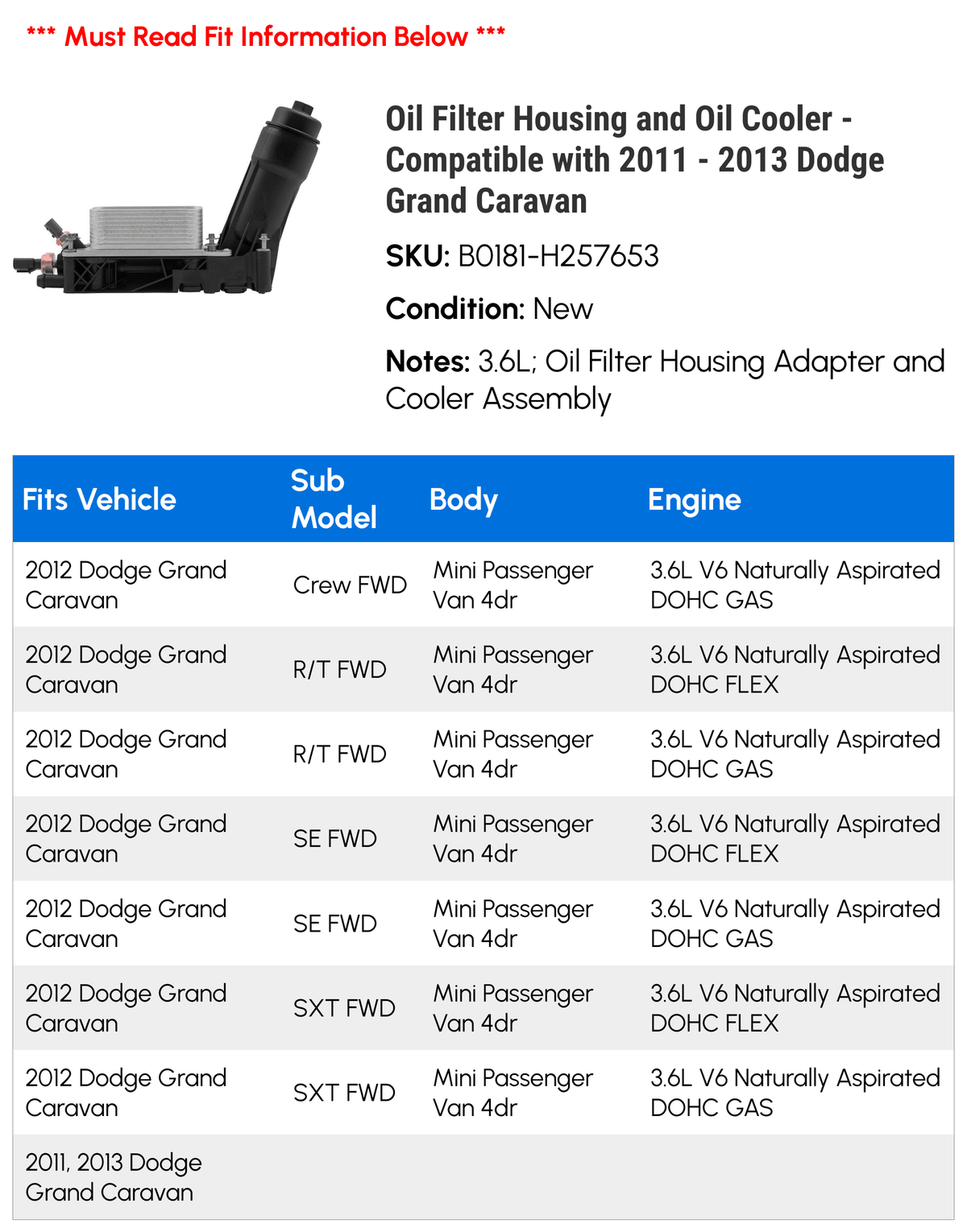 Filter Housing and Cooler C51861