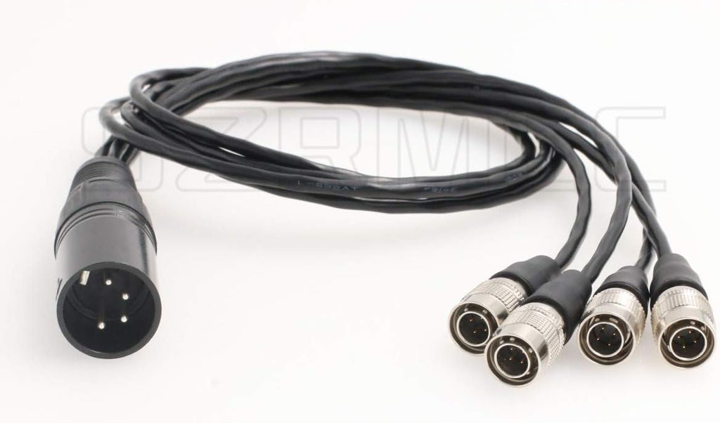 XLR 4 Pin Male to 4 Split Hirose 4 Pin Male Power Cable, Pack of 2 N9765