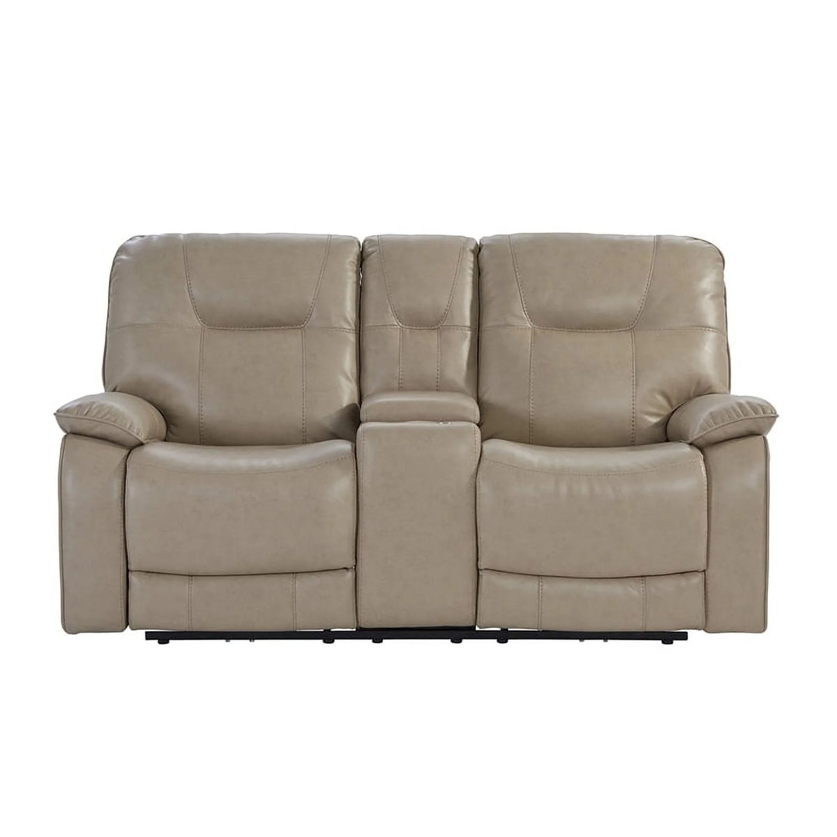 Tan Polyester/PU Power Console Loveseat G90420