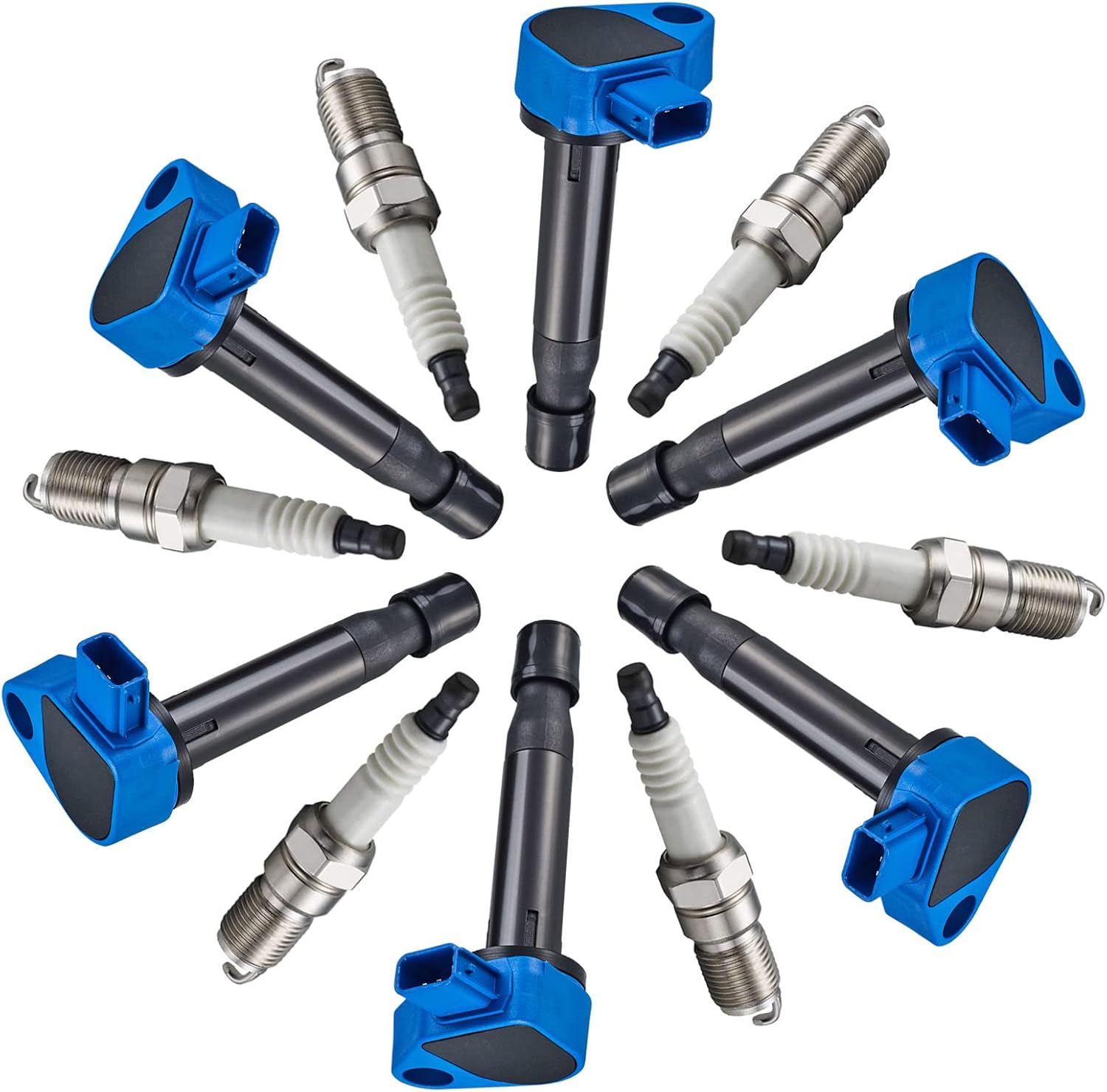 Pack of 6 Ignition Coil with 6 Spark Plug Replacement for Acura Honda 3.5 V6 E829