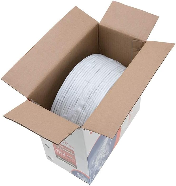 Bulk 18/2 Stranded Alarm Control Cable 500ft Unshielded Pack of 2 G976