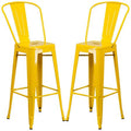 Industrial Yellow Metal Barstool 2 Stools D77944