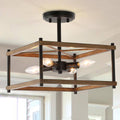 Black Modern Rustic Semi Flush Mount Ceiling Light A9846