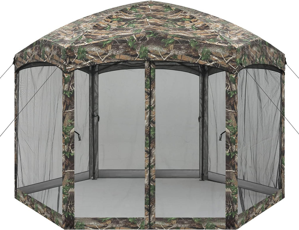 12x12 ft Hexagon Pop Up Gazebo with Netting D509