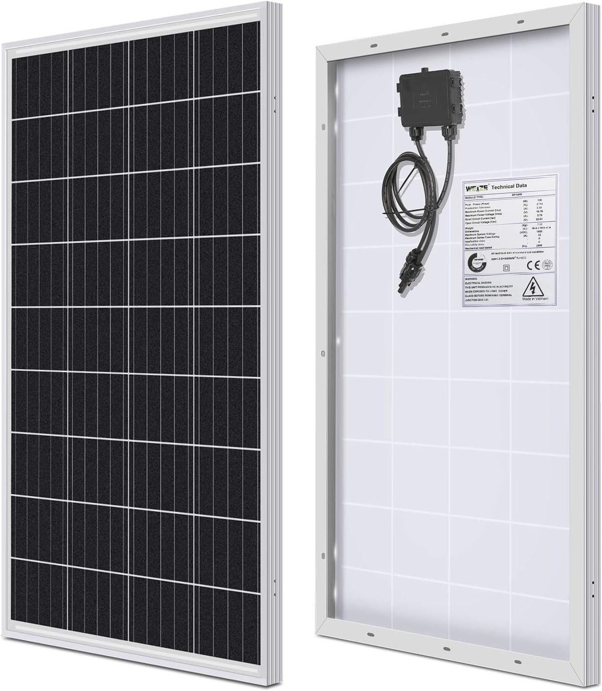 100 Watt 12 Volt Monocrystalline Solar Panel T279419