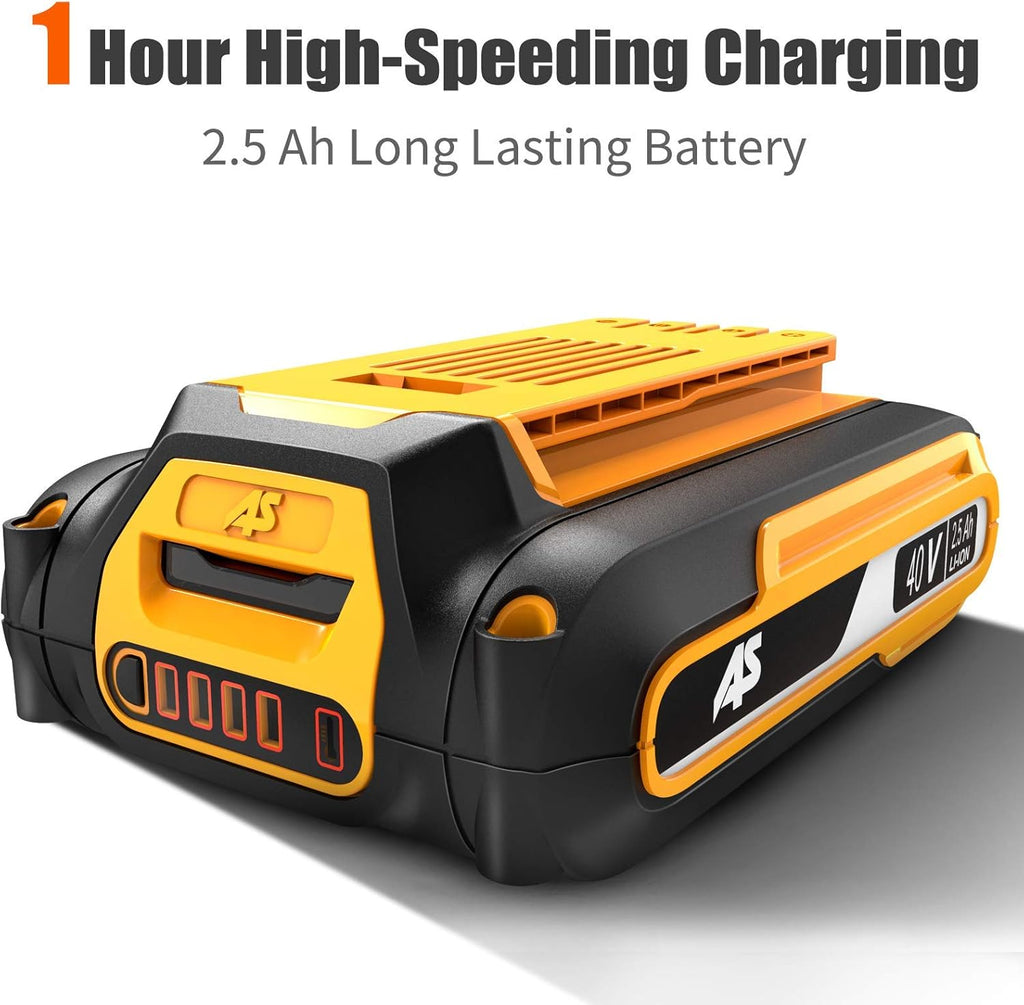 40V Cordless Leaf Blower with 2.5 Ah Battery & Charger, 530CFM P390