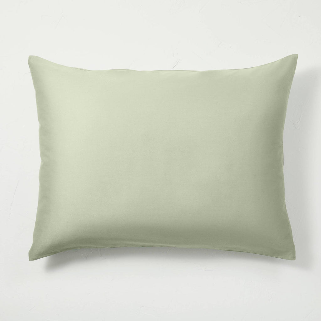 Sage Green Supima Washed Sateen Duvet & Sham Set I395
