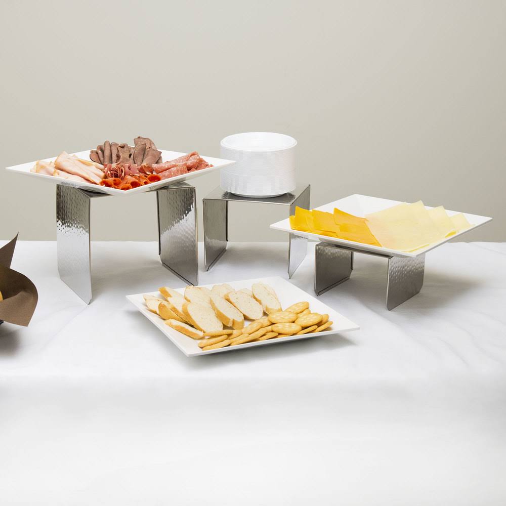 3-Piece Hammered Stainless Steel Riser Set S49786