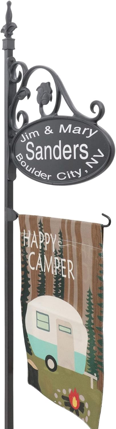 Double Sided Reflective Camping RV Park Sign with Flag U545