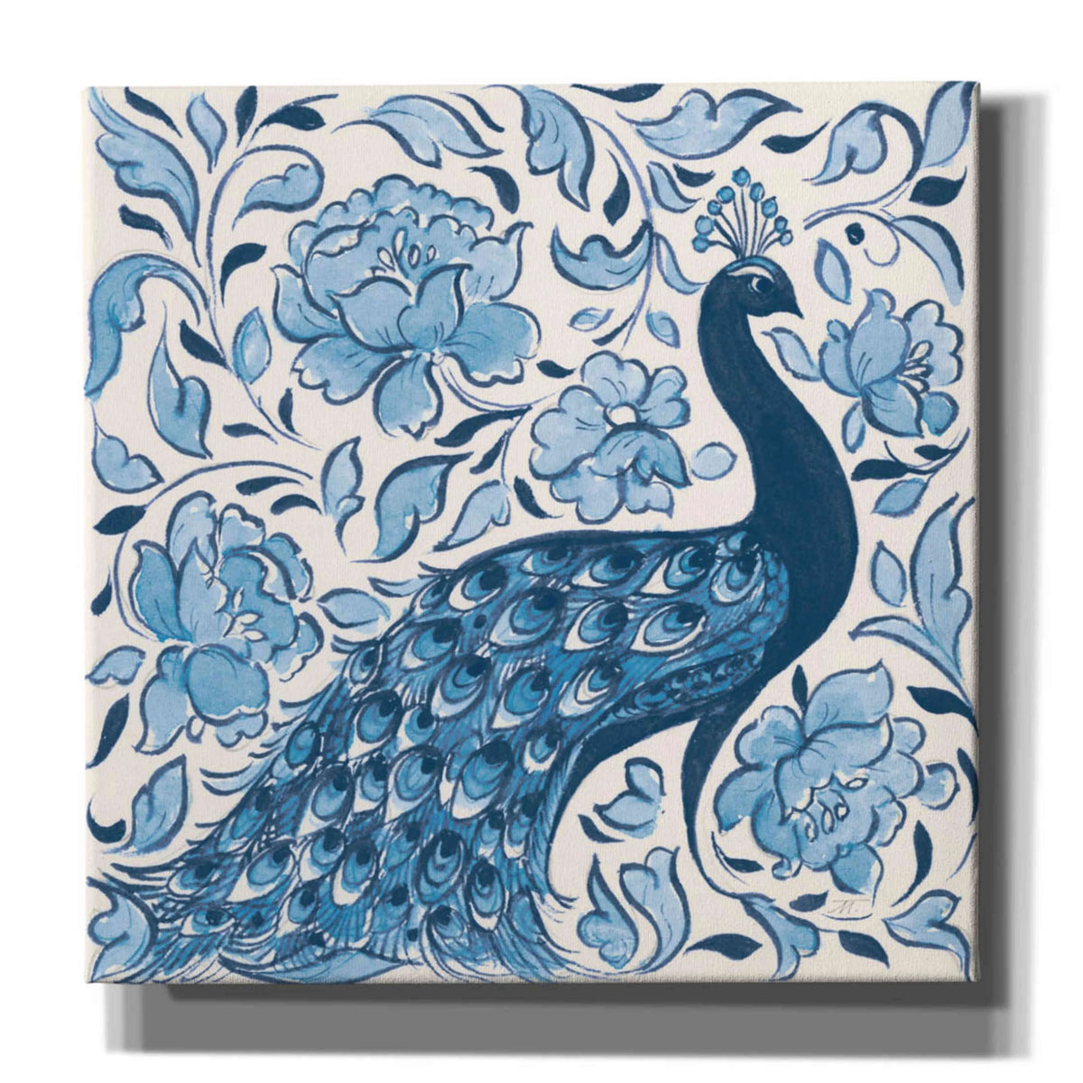Peacock Garden IV Giclee Canvas Wall Art, 26"x26" T990014