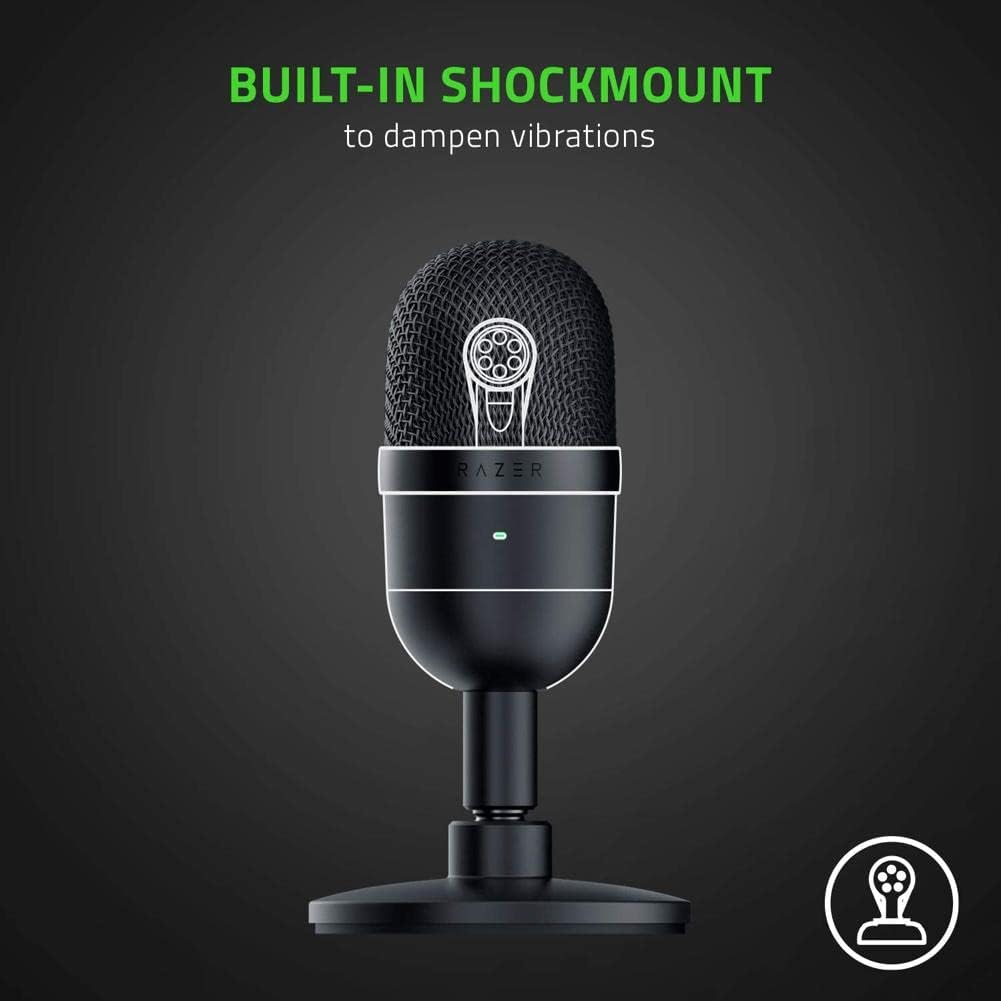 Black USB Streaming Microphone with Supercardioid Pick-Up Pattern S636