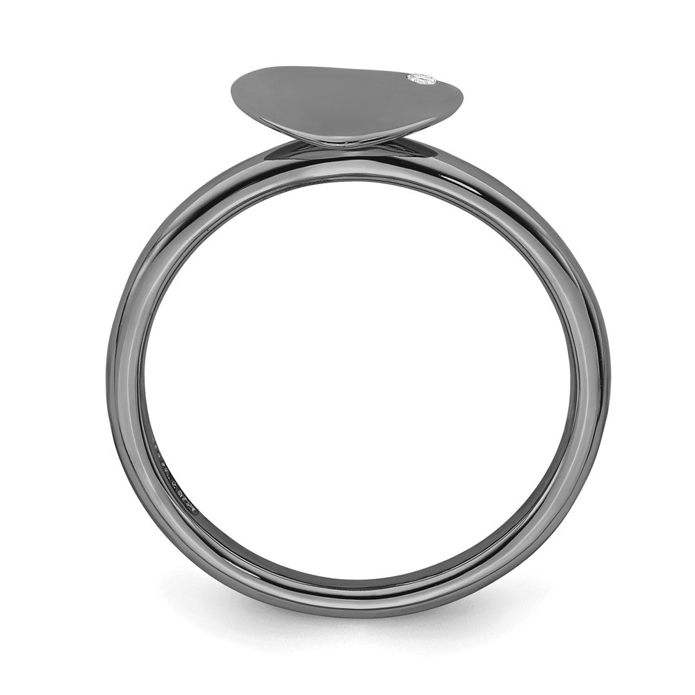 Ruthenium Plated Heart Diamond Ring Size 7 F777136