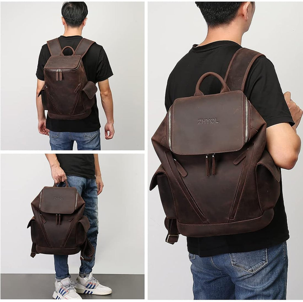 Genuine Leather Laptop Backpack I27023