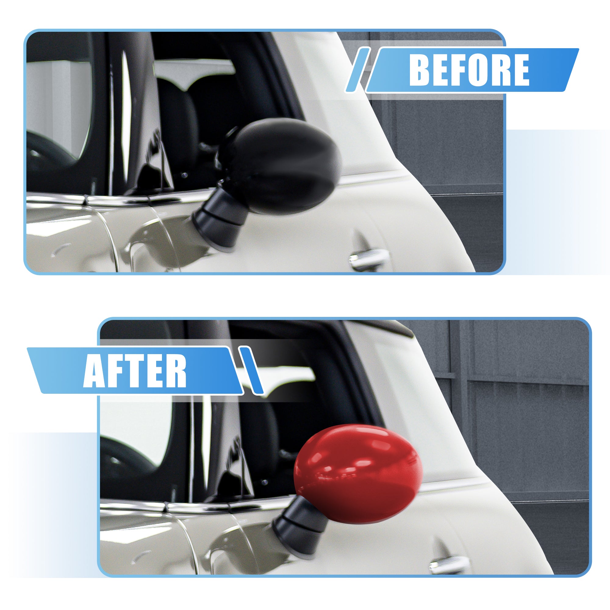 Red Exterior Rear View Mirror Cover with Induction Hole T997359