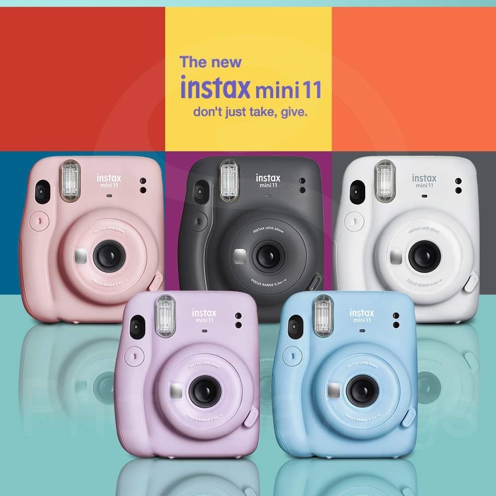 Lilac Purple Instant Film Camera with Twin Film 40 Exposures and Accessory Case A714