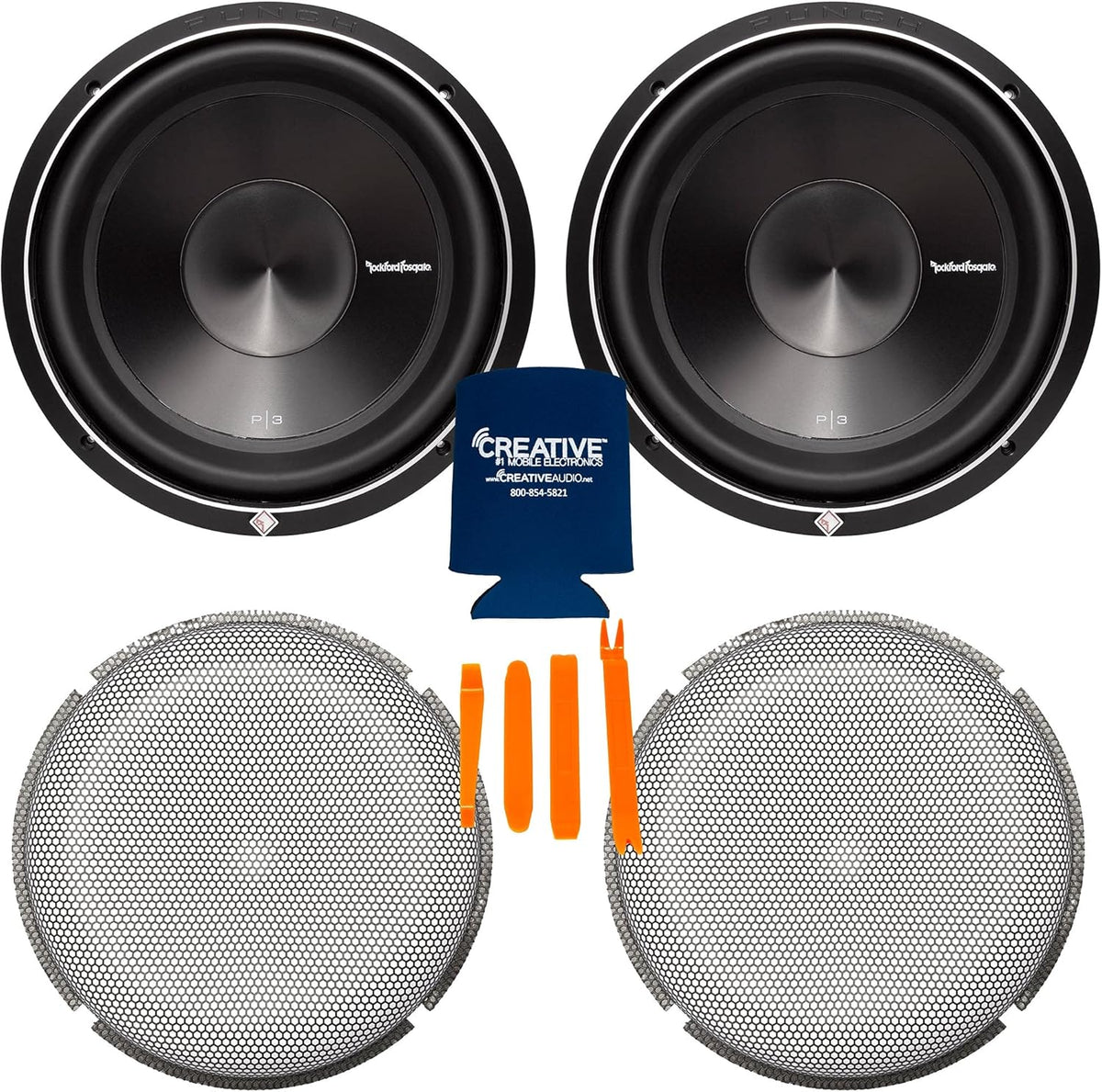 12" Dual 2-Ohm Subwoofers with Stamped Grille Insert H676