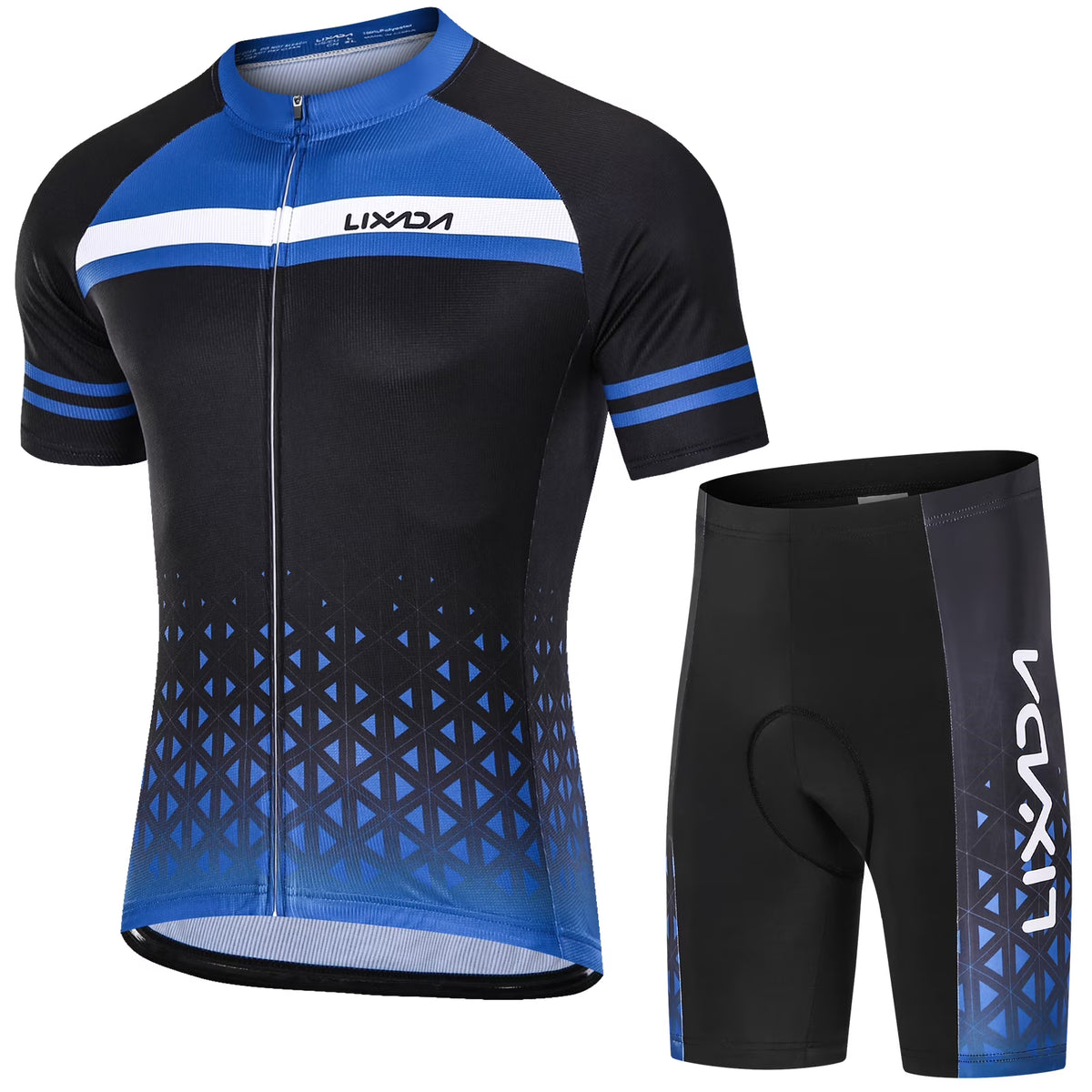 Men Cycling Jersey Set Breathable Quick-Dry Short Sleeve Padded Shorts MTB Outfit Set N9195
