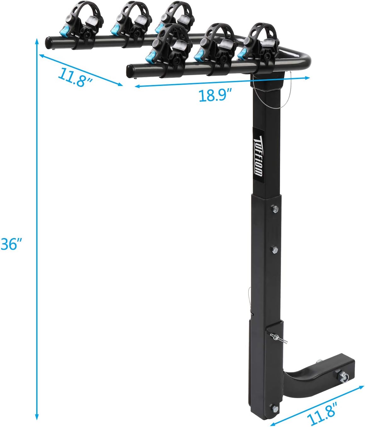 3-Bike Hitch Mount Rack with 2Inch Hitch Receiver, Black C926