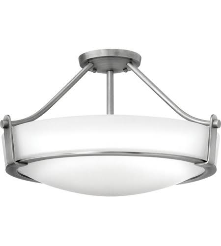 Semi Flush Antique Nickel Metal Light S50443