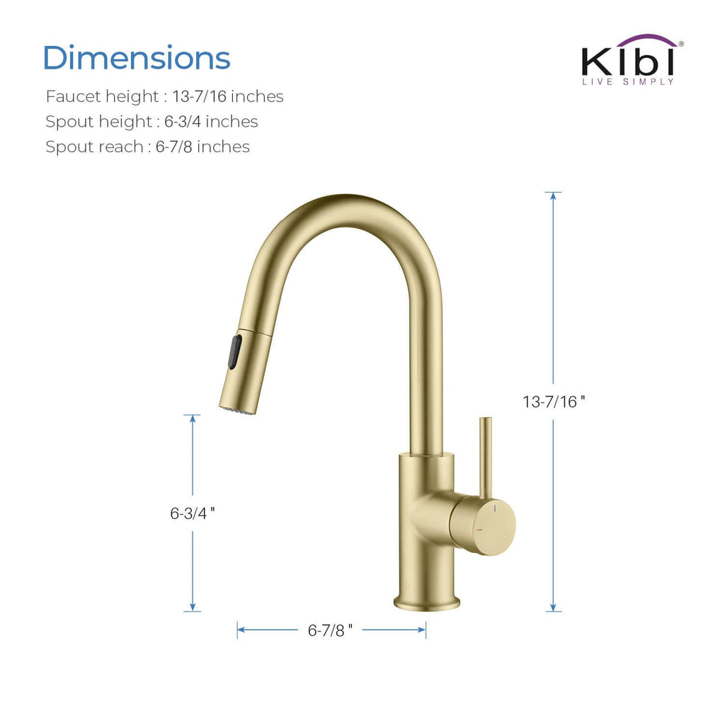 Single Hole Pull-Down Kitchen Faucet with Soap Dispenser Brushed Nickel L5730