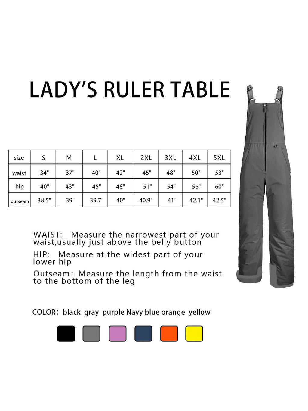 Purple Insulated Water Resistant Ski Snow Bib Pants XL M17380