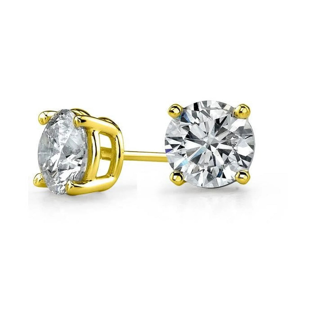 14k Yellow Gold Diamond Stud Earrings X2576