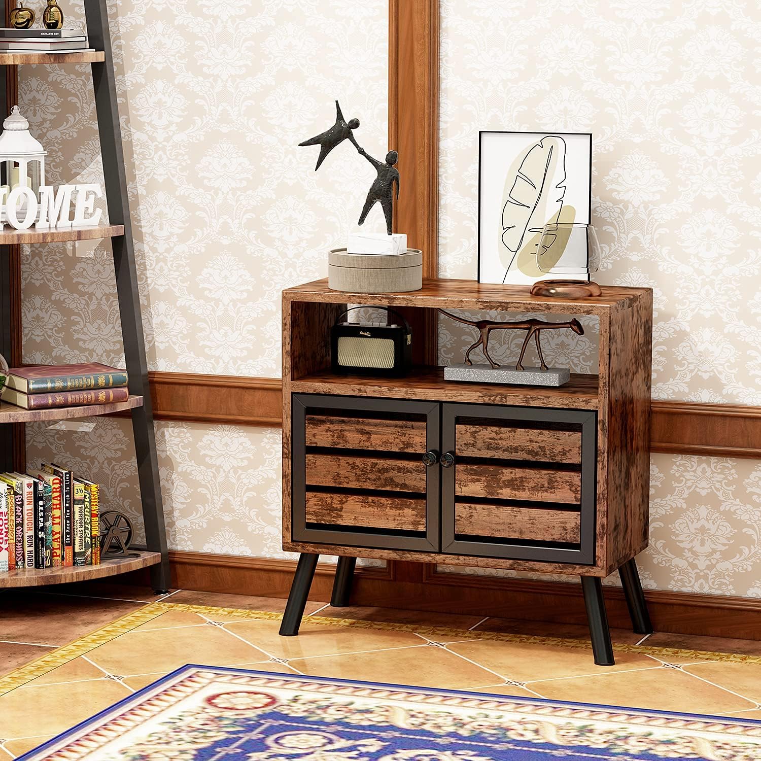 Rustic Brown Storage Sideboard Buffet Table H2421