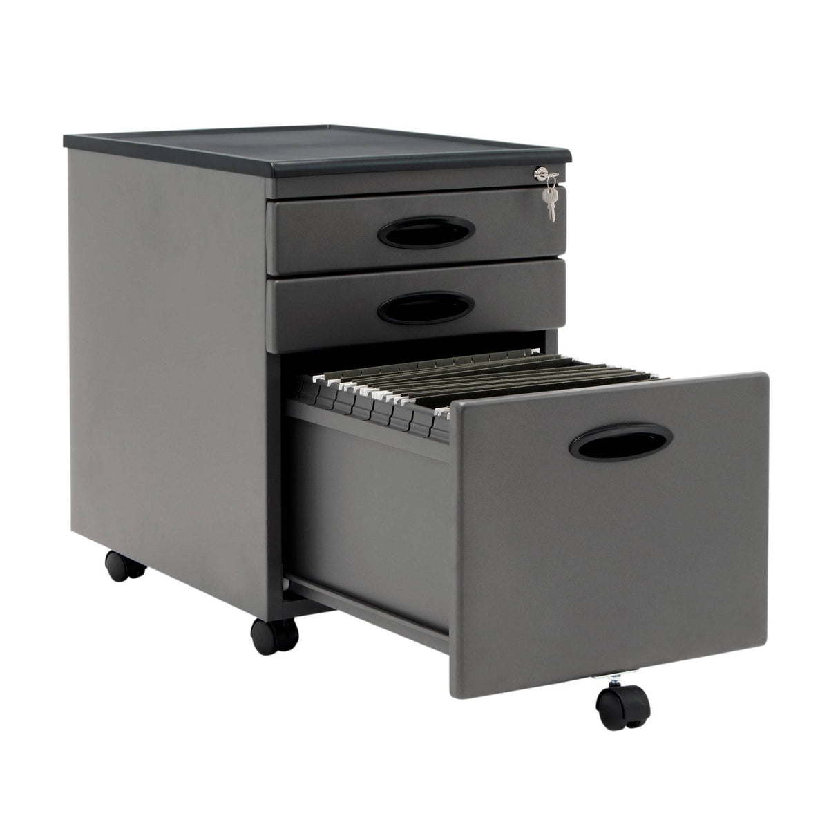 Pewter Mobile File Cabinet V9326