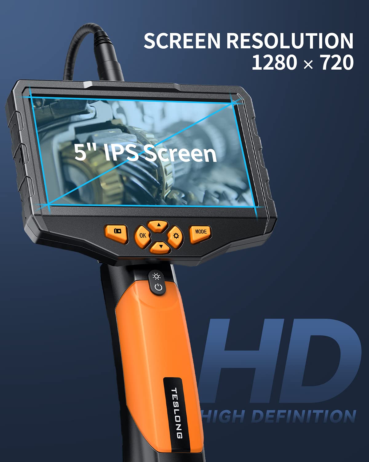 16.4ft Waterproof Flexible Borescope Inspection Camera with Light A464725