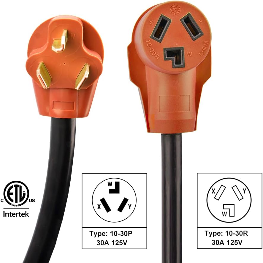 25 Ft. Heavy Duty 3-Prong Dryer/EV Power Extension Cord, Yellow, Pack of 2 X949