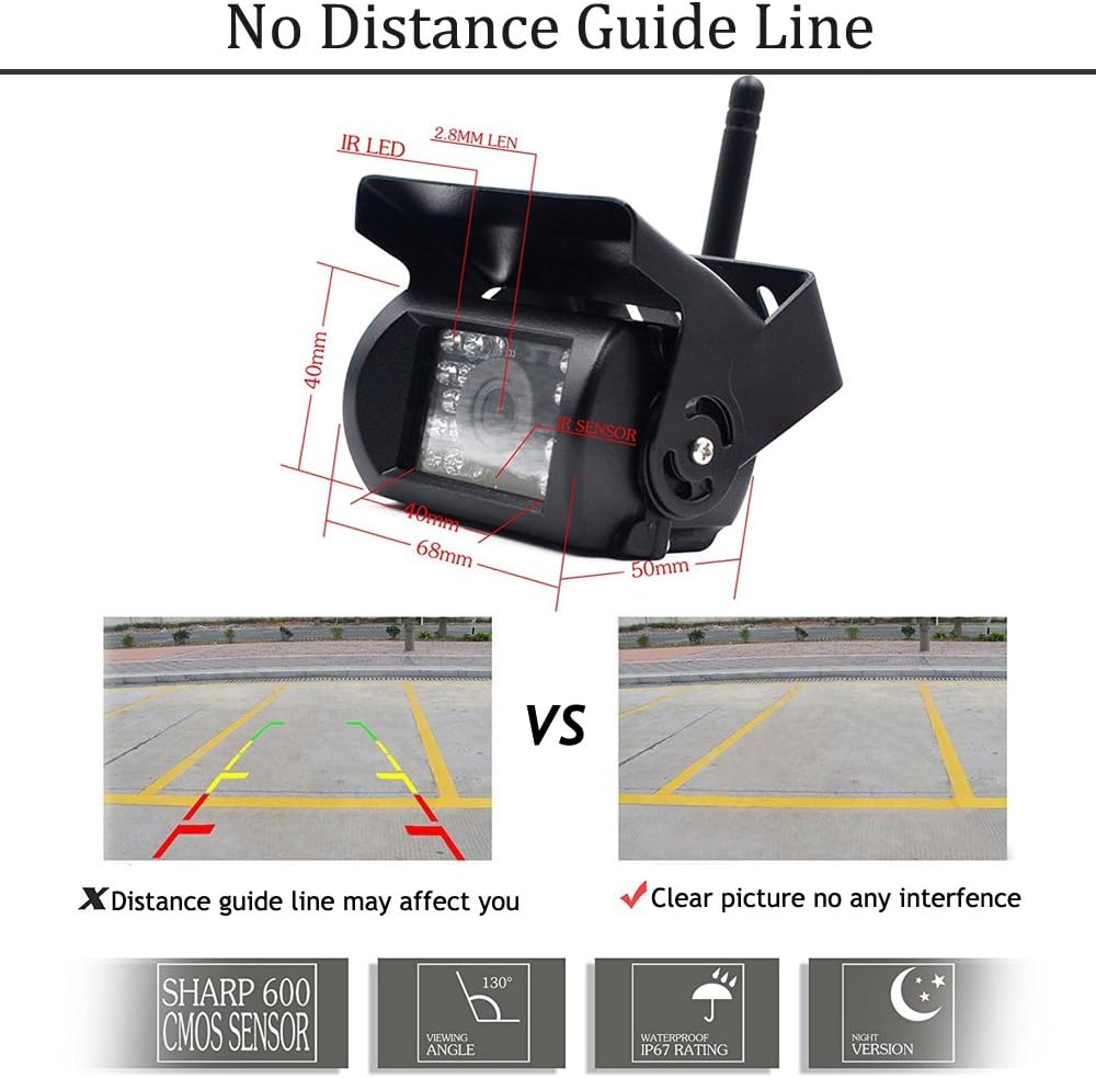 Waterproof Wireless Backup Camera with 7 HD LCD Monitor Kit U344
