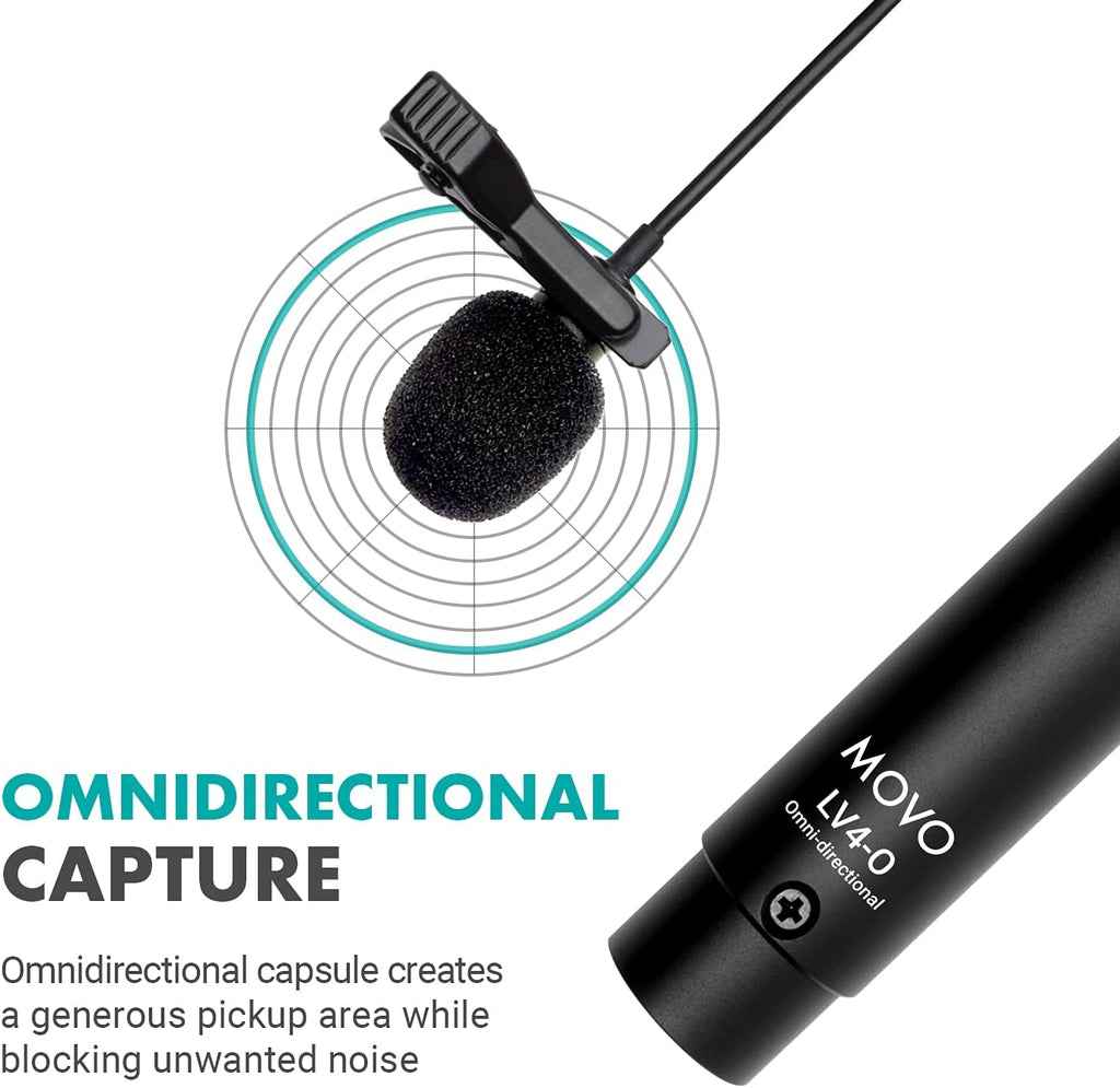 Omnidirectional Lavalier Microphone Set with Lapel Mic Clips and Windscreens, Pack of 2 S644972