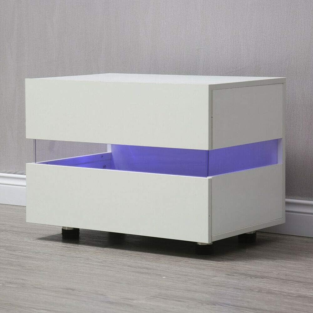 Light Yellow 2 Drawer Particle Board Nightstand G521