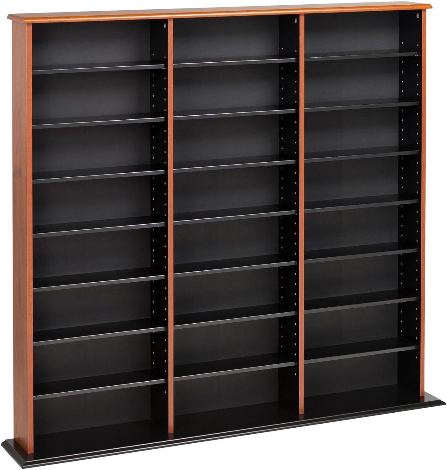 Triple Wide Wall CD Rack - Cherry & Black H159670