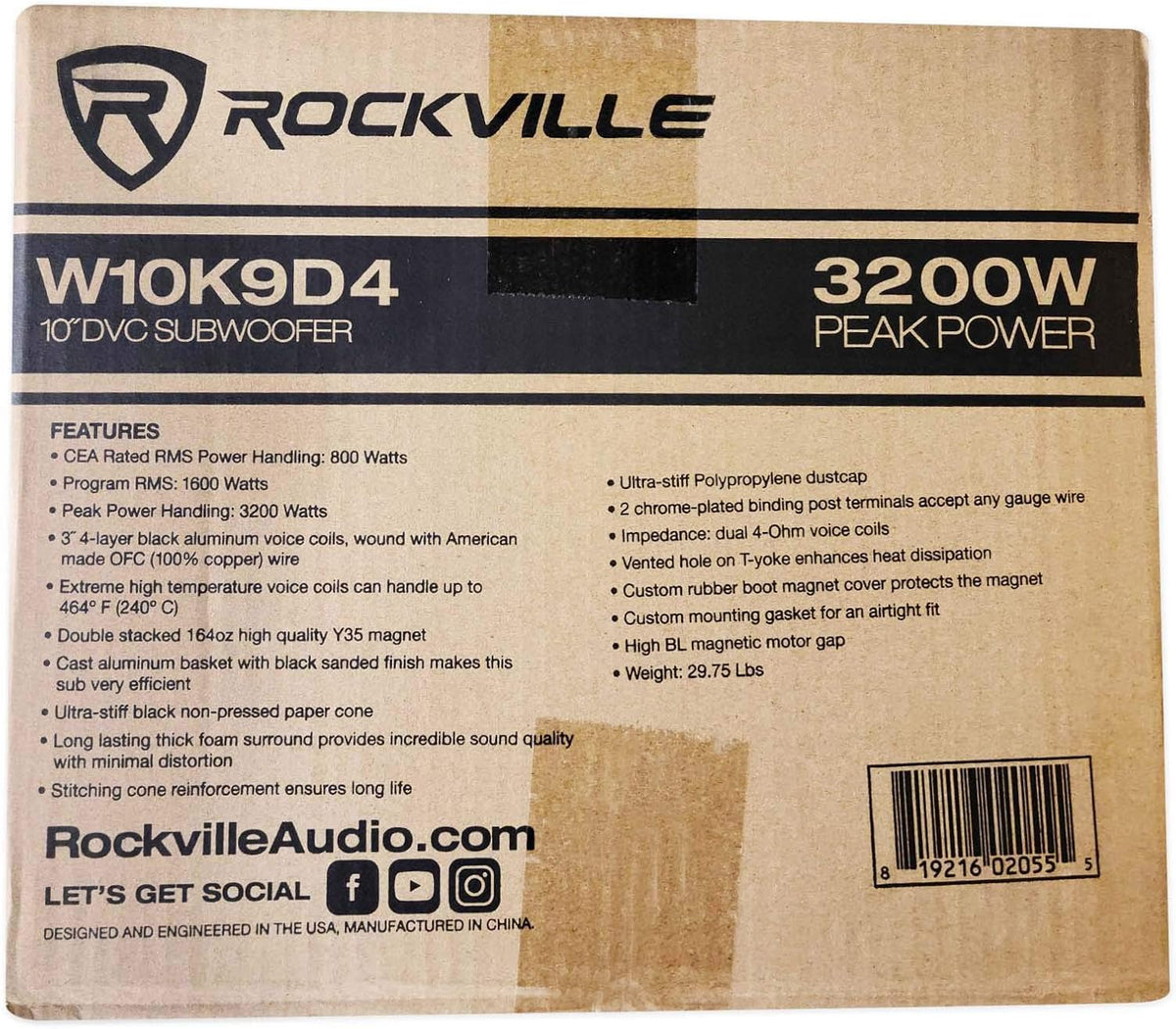 10 6400 Watt Car Subwoofers with Vented Sub Box Enclosure H26020