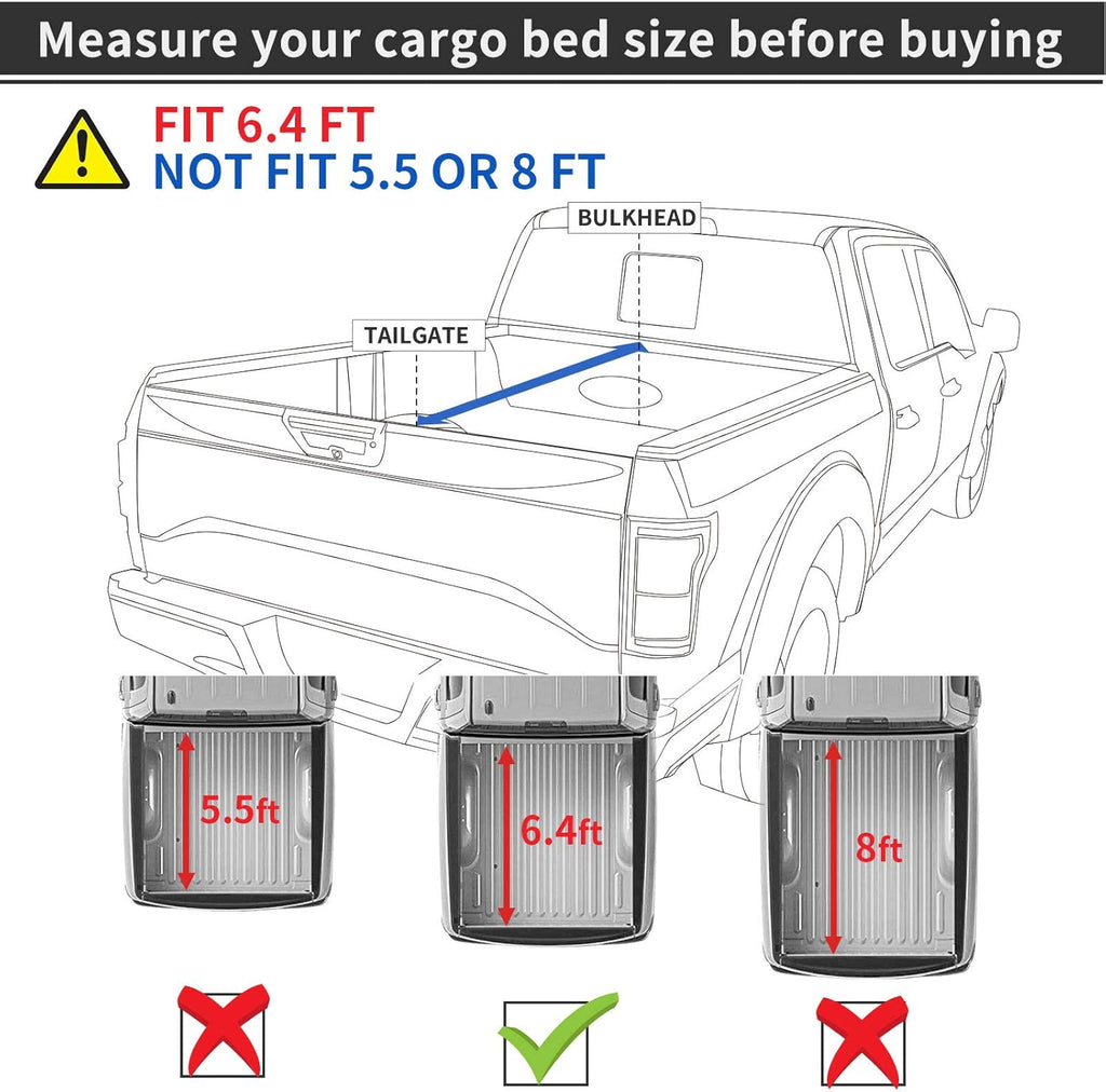 Soft Quad Fold Tonneau Cover Truck Bed Cover D7884