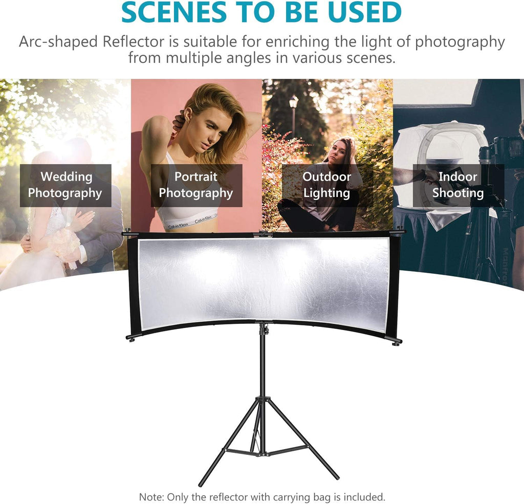 Black/White/Gold/Silver Photography Curved Lighting Reflector with Carrying Bag C4789