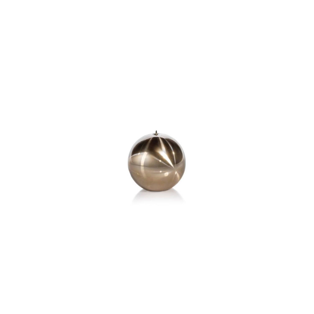 3.5 inch Tall Ball Shaped Titanium Gold Candle (Set of 6) A2564