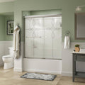 Semi-Frameless Sliding Bathtub Door in Chrome with Tranquility Glass Z231954