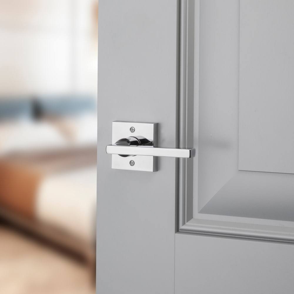 Satin Black Square Privacy Lever Set C609