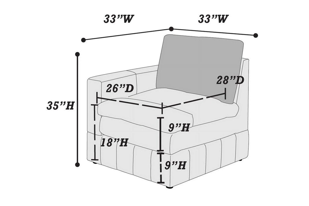 5Pc Modular Sectional Set with Ottoman V822