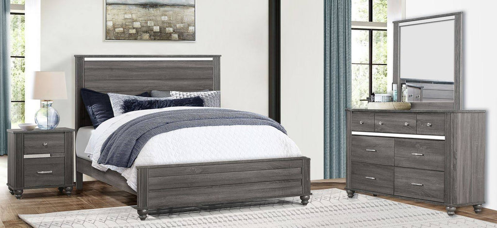 Gray Panel Bed T384184