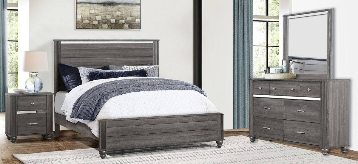 Gray Panel Bed T384184