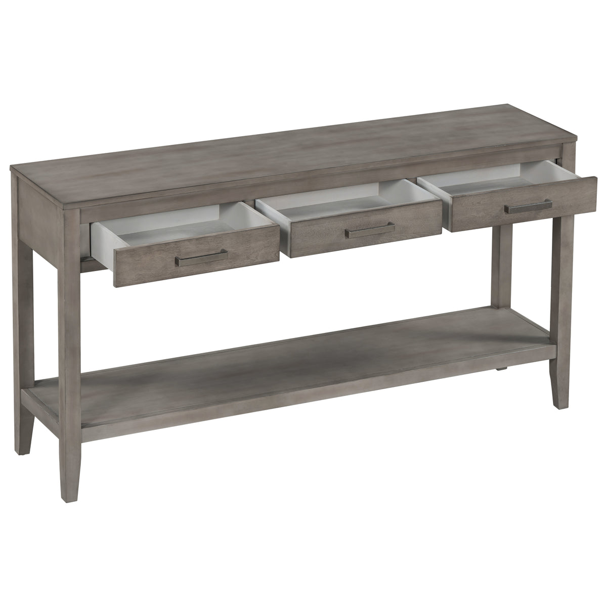 59.1" Long Console Table with 3 Drawers and Storage Shelf P3842