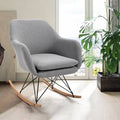Light Gray Fabric Rocking Chair W533733
